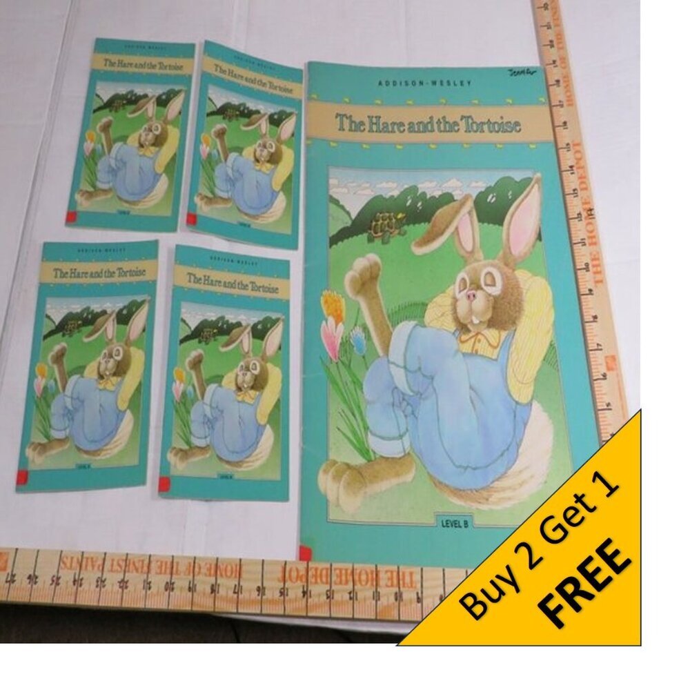 The Hare and the Tortoise (almost 2 feet tall) with (4) student story books